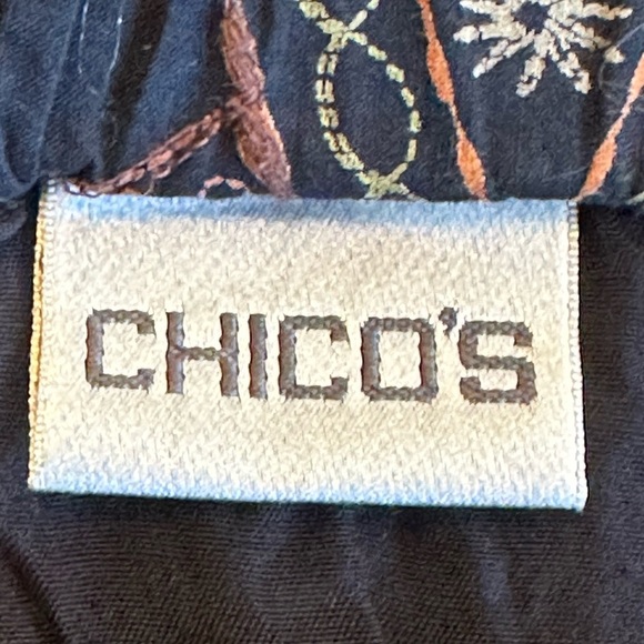 CHICO’S | Tiered Black Maxi Skirt Boho Embroidery & Sequins, Size S - Picture 5 of 10